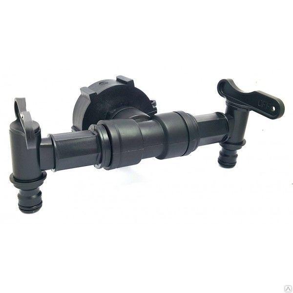 Разветвитель от втулки с упорной резьбой S60x6 (2")   к 2 кранам DN15 Hozelock для садового полива